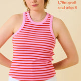 popeia - THE 24/7 Top aus Bio - Baumwolle • Gestreift in Pink/Rot - Top - ROSA ECK Concept Store