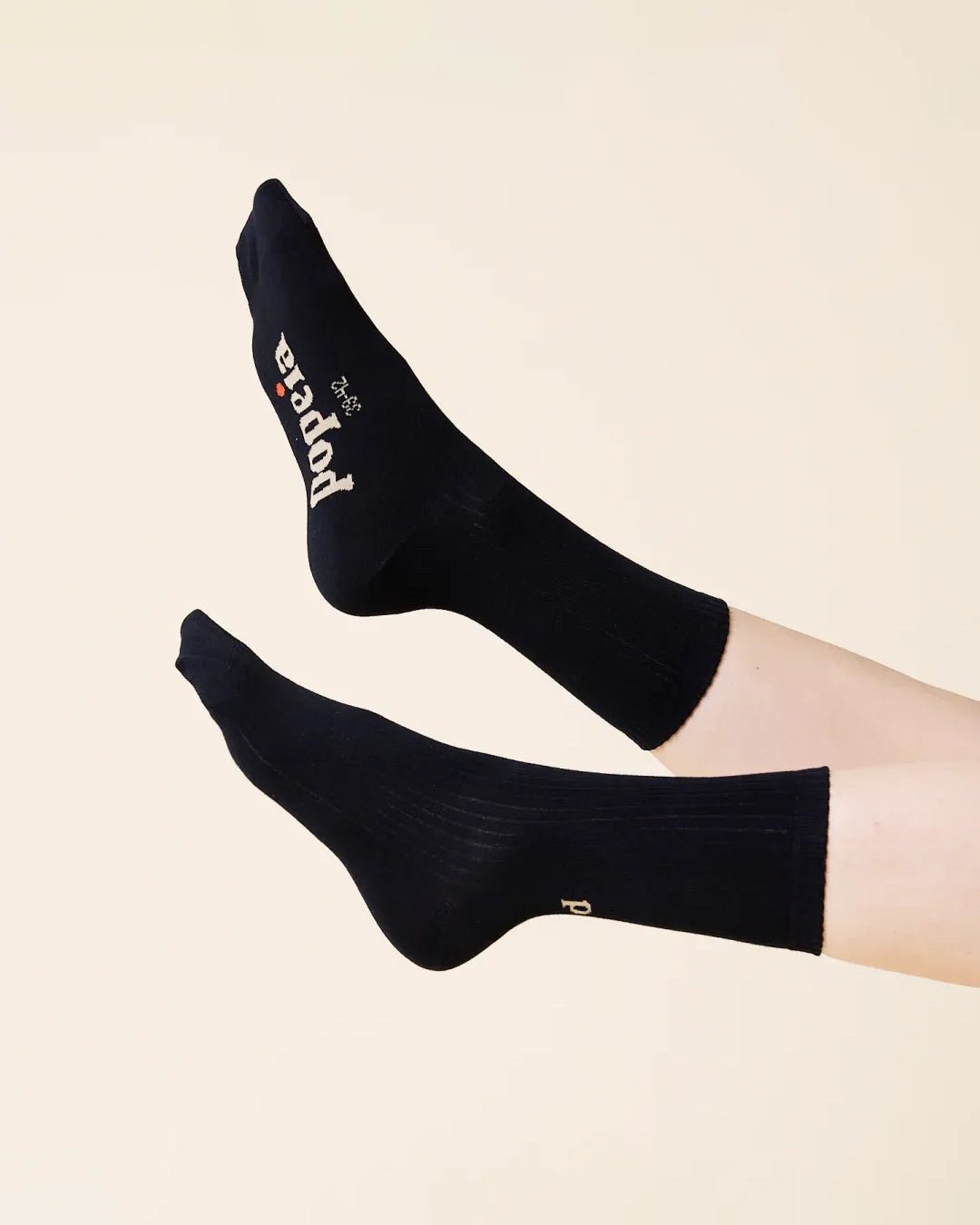 popeia - THE CASUAL Socken aus Bio - Baumwolle | Schwarz - Socken - ROSA ECK Concept Store