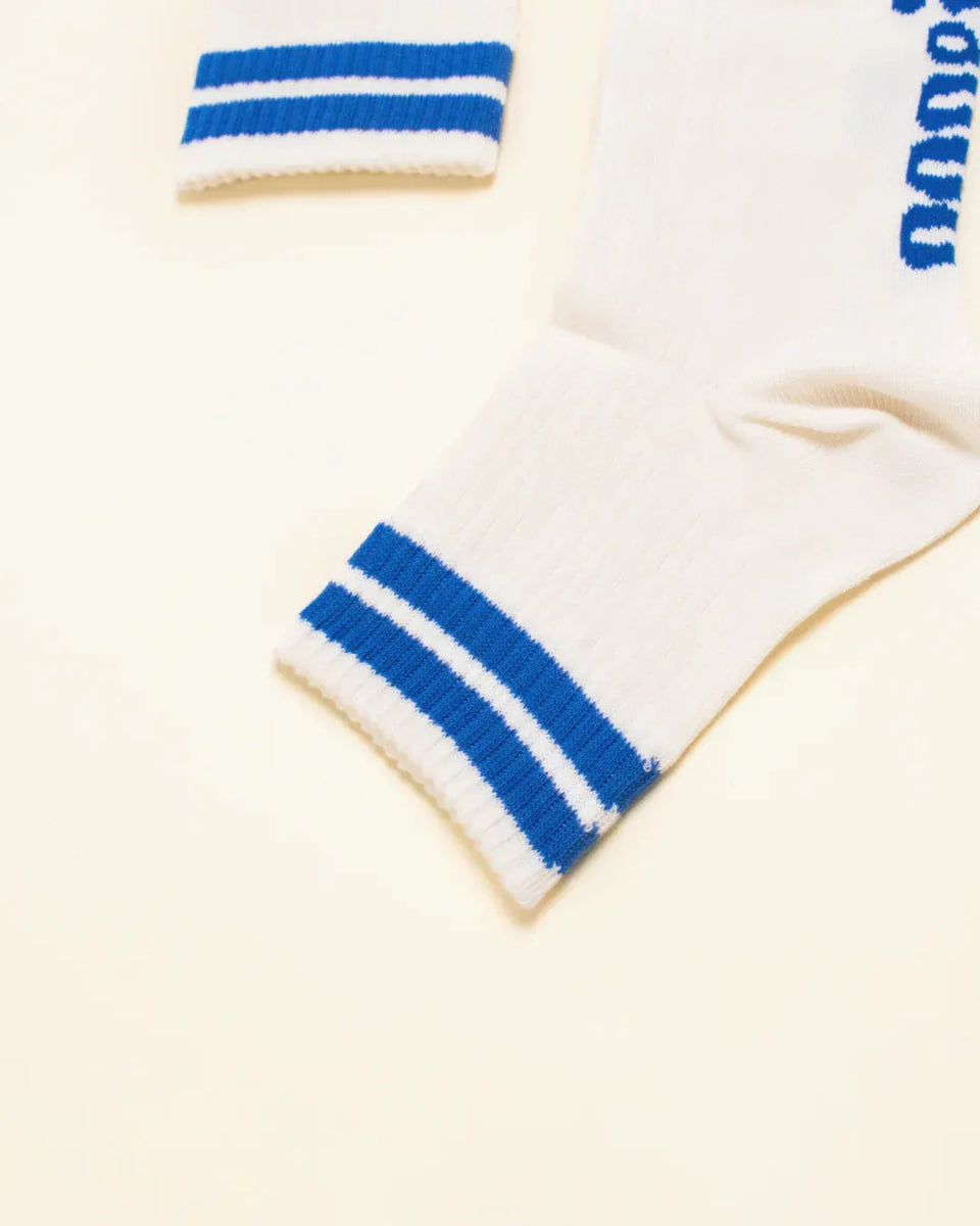 popeia - THE TENNIS Ankle Socken aus Bio - Baumwolle • Blaue Streifen - Socken - ROSA ECK Concept Store