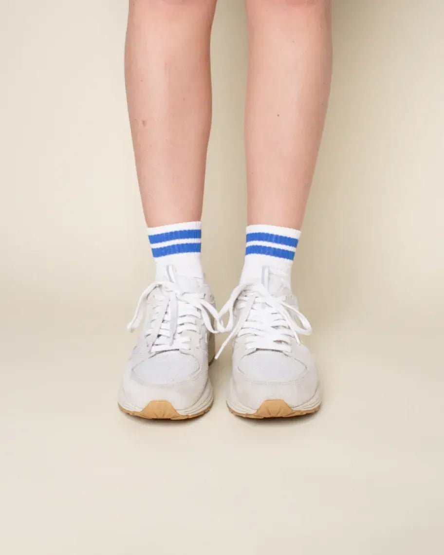 popeia - THE TENNIS Ankle Socken aus Bio - Baumwolle • Blaue Streifen - Socken - ROSA ECK Concept Store