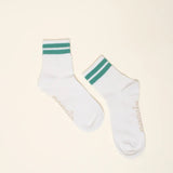 popeia - THE TENNIS Ankle Socken aus Bio - Baumwolle • Grüne Streifen - Socken - ROSA ECK Concept Store