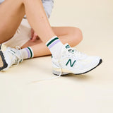 popeia - THE TENNIS Ankle Socken aus Bio - Baumwolle • Grün/Lila - Socken - ROSA ECK Concept Store
