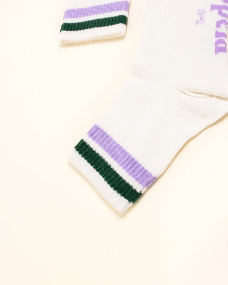 popeia - THE TENNIS Ankle Socken aus Bio - Baumwolle • Grün/Lila - Socken - ROSA ECK Concept Store