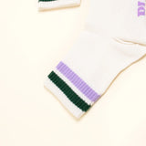 popeia - THE TENNIS Ankle Socken aus Bio - Baumwolle • Grün/Lila - Socken - ROSA ECK Concept Store
