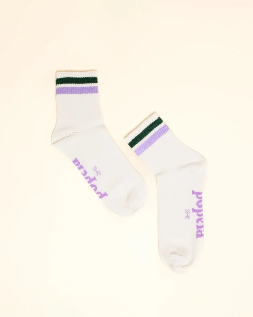 popeia - THE TENNIS Ankle Socken aus Bio - Baumwolle • Grün/Lila - Socken - ROSA ECK Concept Store