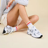 popeia - THE TENNIS Ankle Socken aus Bio - Baumwolle • Lila/Rot - Socken - ROSA ECK Concept Store