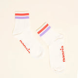 popeia - THE TENNIS Ankle Socken aus Bio - Baumwolle • Lila/Rot - Socken - ROSA ECK Concept Store