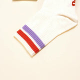 popeia - THE TENNIS Ankle Socken aus Bio - Baumwolle • Lila/Rot - Socken - ROSA ECK Concept Store