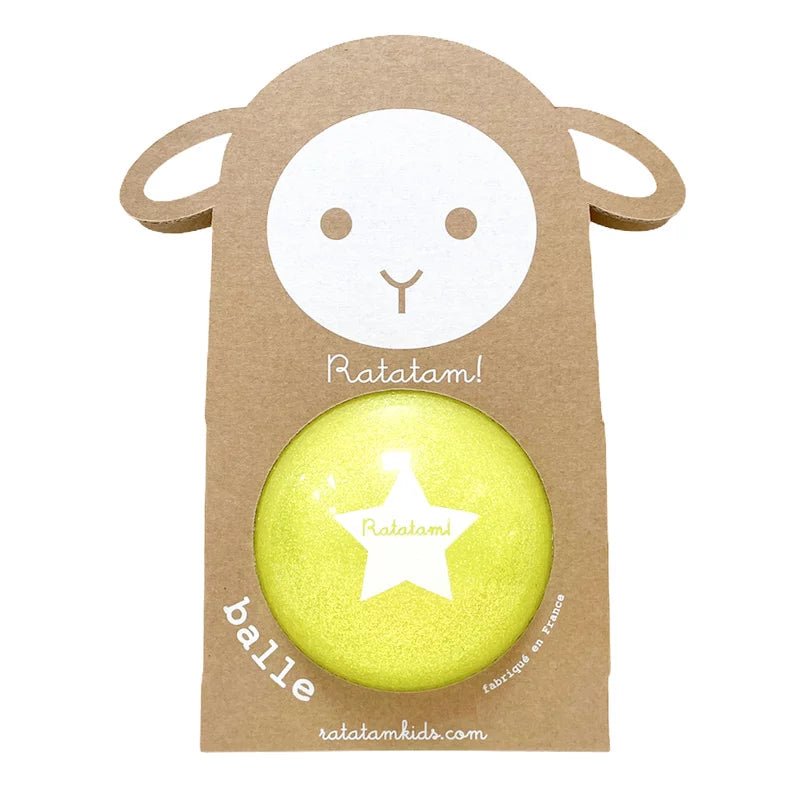 Ratatam - BABY SHEEP BALL Kleiner Spielball (10 cm) | Gelb - ROSA ECK - Gelb, Kinder,