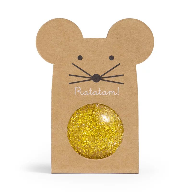 Ratatam - GLITTER MOUSE BOUNCING BALL Flummi | Gold - ROSA ECK - Kinder, ,