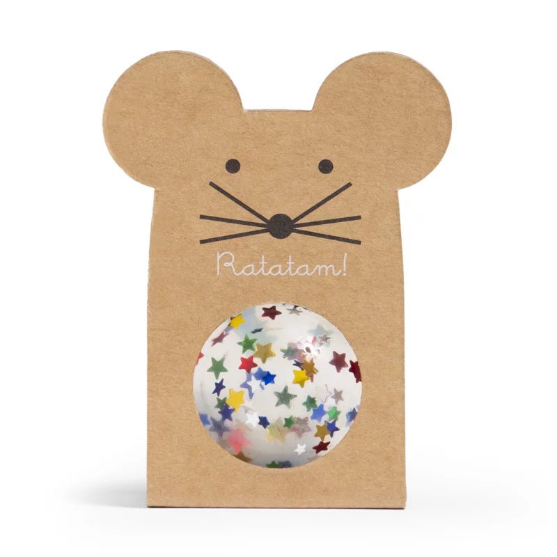 Ratatam - GLITTER MOUSE BOUNCING BALL Flummi | Sterne - ROSA ECK - Kinder, Starry,