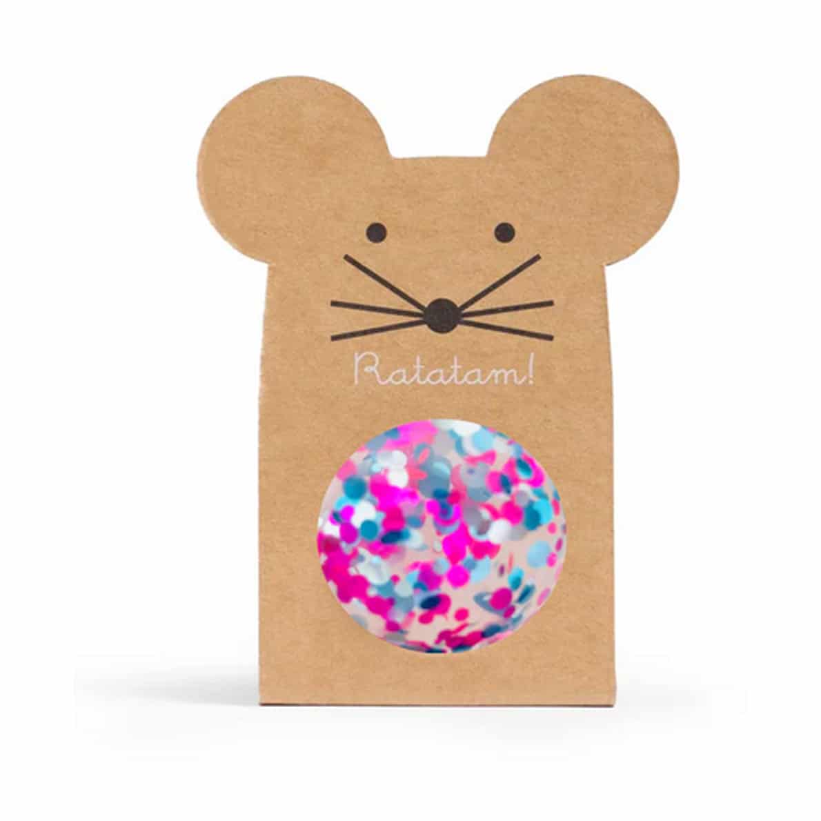 Ratatam - STAR MOUSE Flummi | Multico Blue - ROSA ECK - Blau, Bunt, Sterne