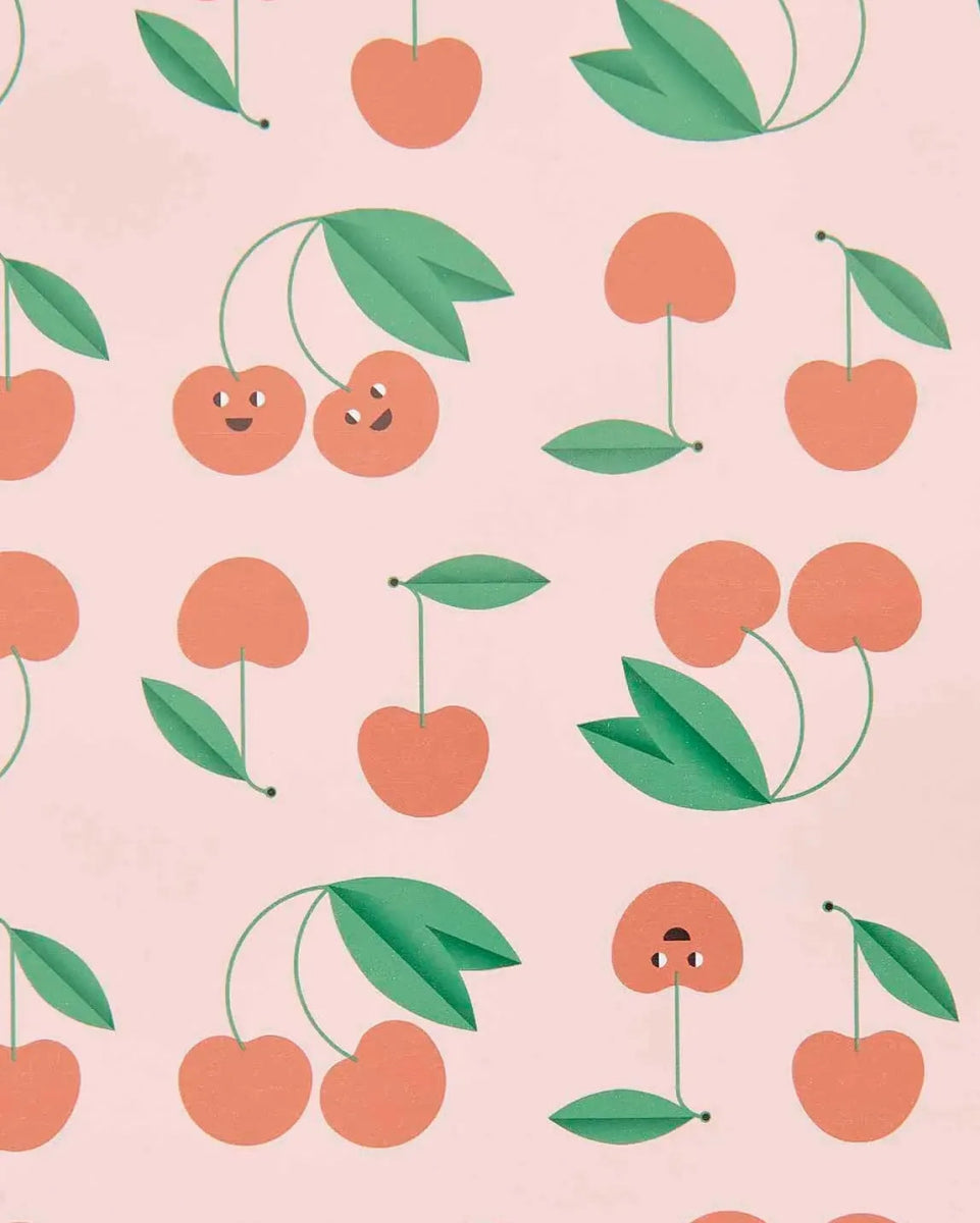 Rico Design - Geschenkpapier Kirschen, rosa - Geschenkpapier - ROSA ECK Concept Store