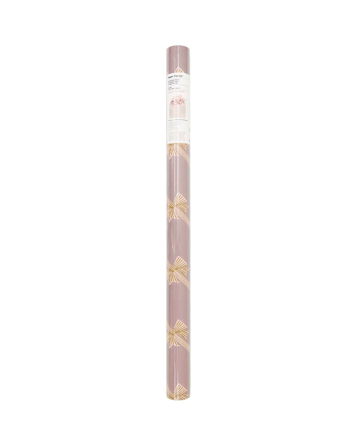 Rico Design - Geschenkpapier Schleifen | Streifen Rosa - Geschenkpapier - ROSA ECK - , ,