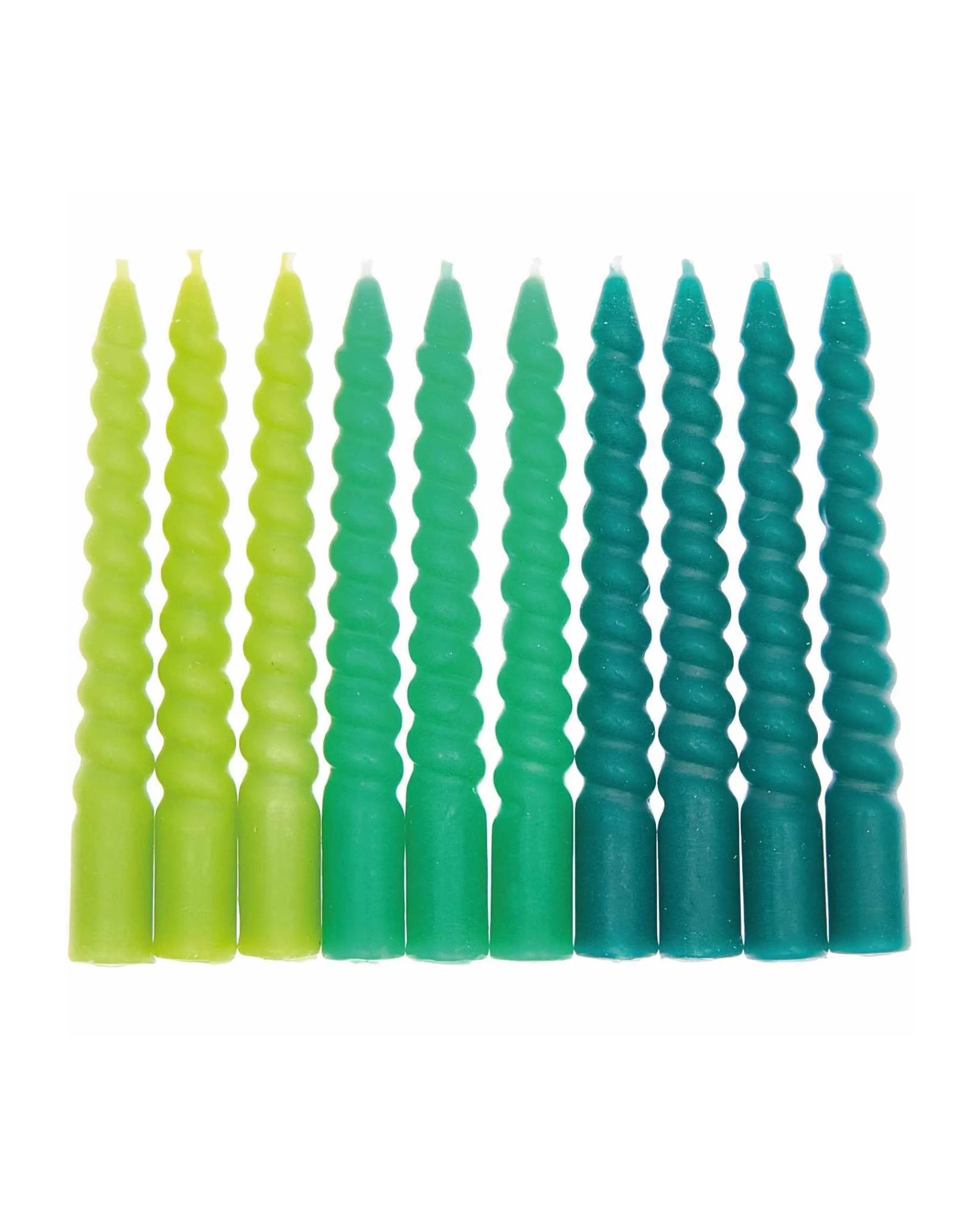 Rico Design - Mini - Spiralkerzen Set (10 Stück) | Green Mix - ROSA ECK Concept Store