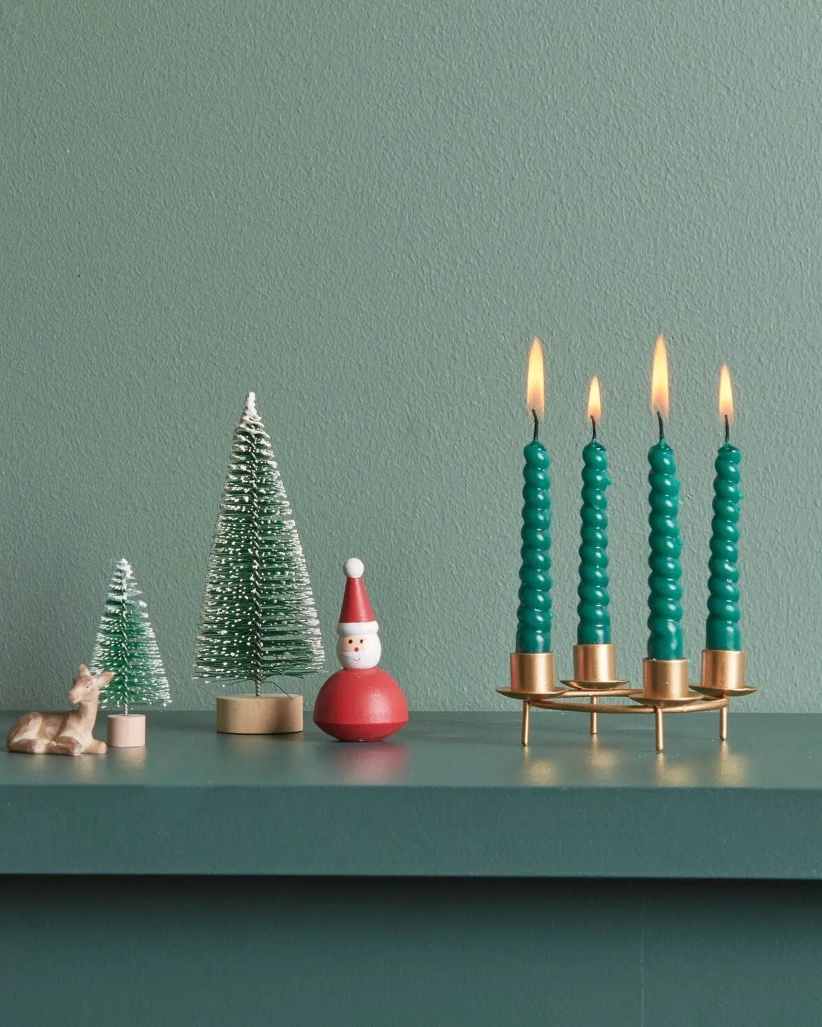 Rico Design - Mini - Spiralkerzen Set (10 Stück) | Green Mix - ROSA ECK Concept Store