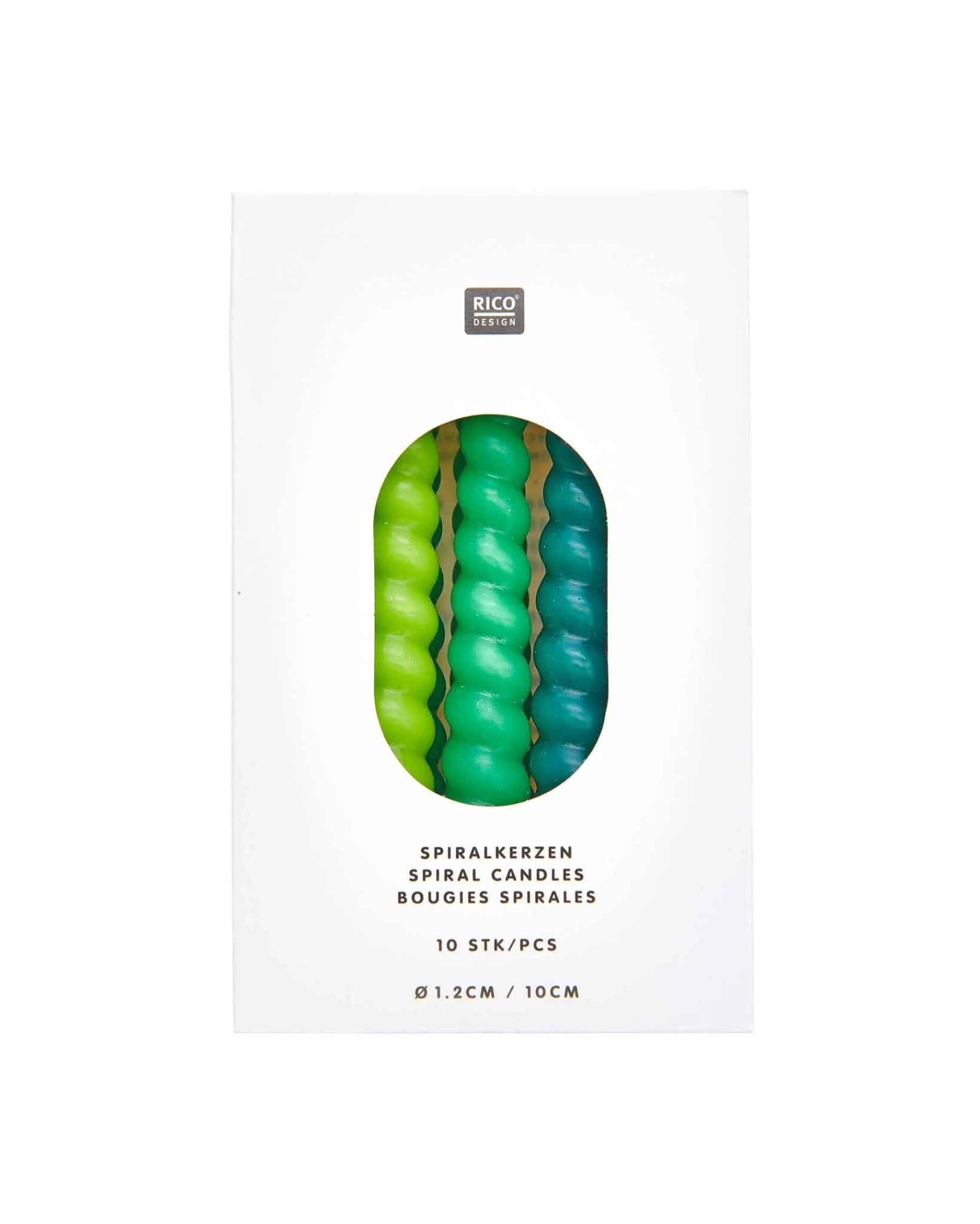 Rico Design - Mini - Spiralkerzen Set (10 Stück) | Green Mix - ROSA ECK Concept Store