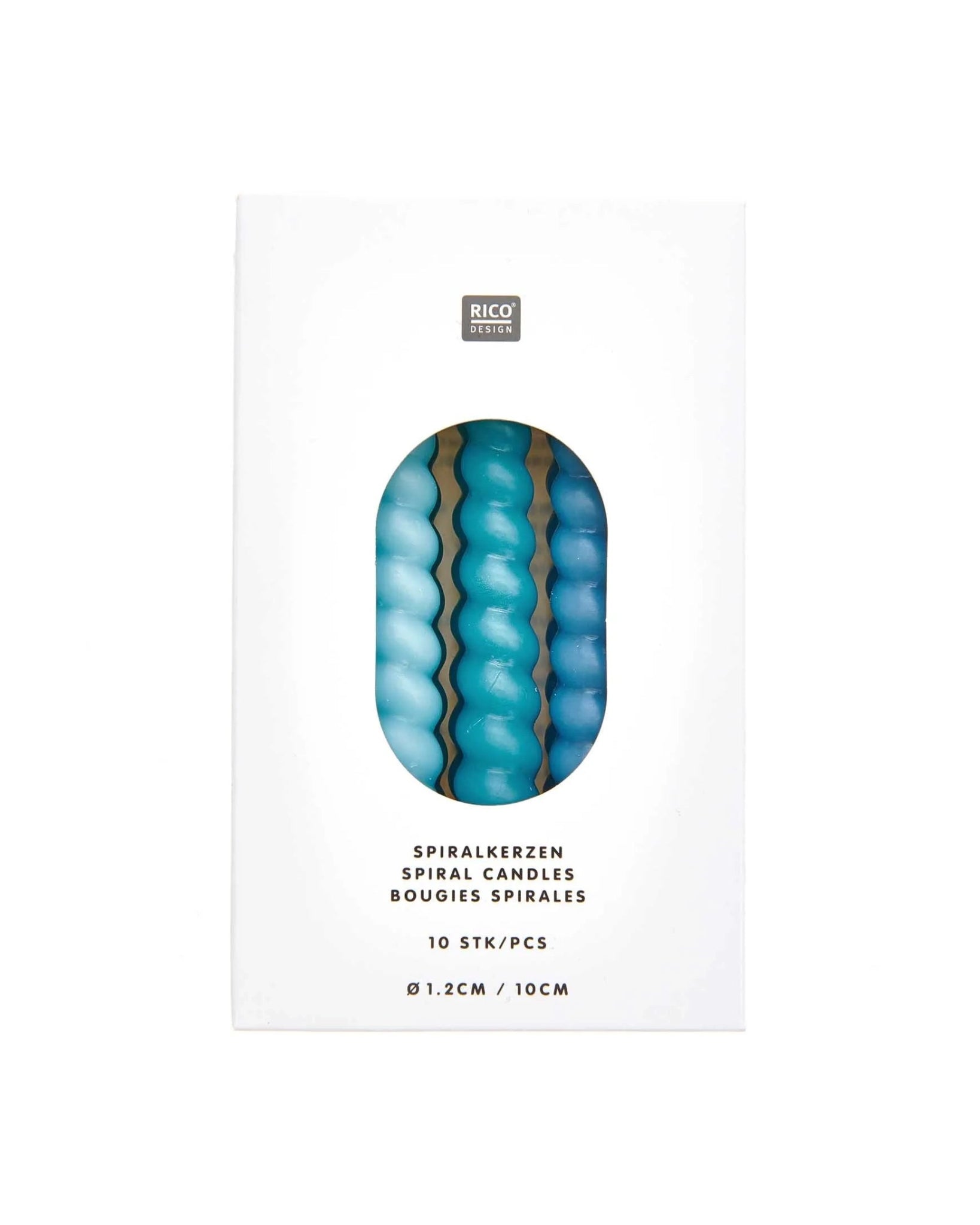 Rico Design - Mini - Spiralkerzen Set (10 Stück) | Smokey Blue Mix - ROSA ECK Concept Store