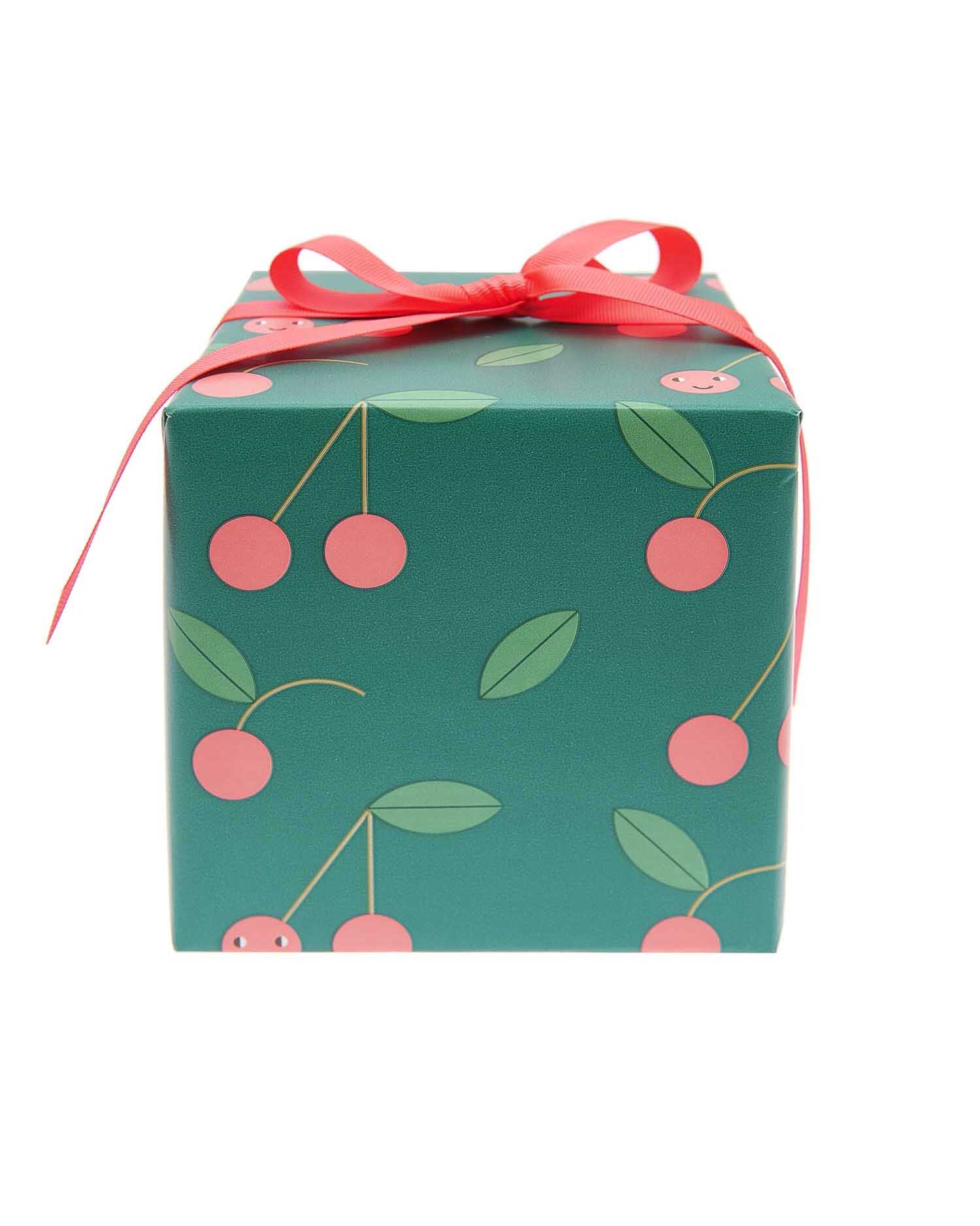 Rico Design - Paper Poetry Geschenkpapier | Kirschen - Geschenkpapier - ROSA ECK - Grün, ,
