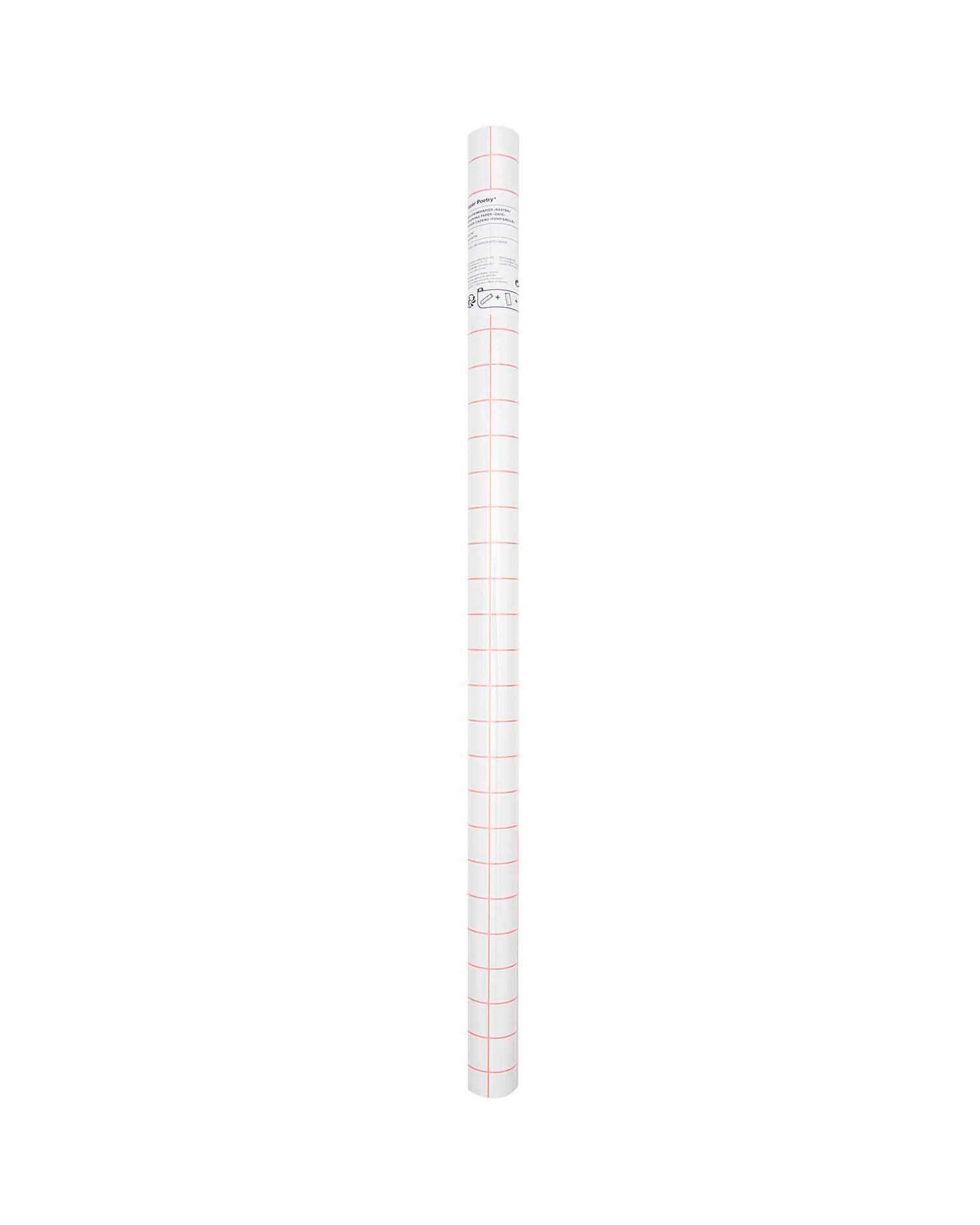 Rico Design - Paper Poetry Geschenkpapier Raster | Grid Neon Rot - Geschenkpapier - ROSA ECK - Weiß, ,