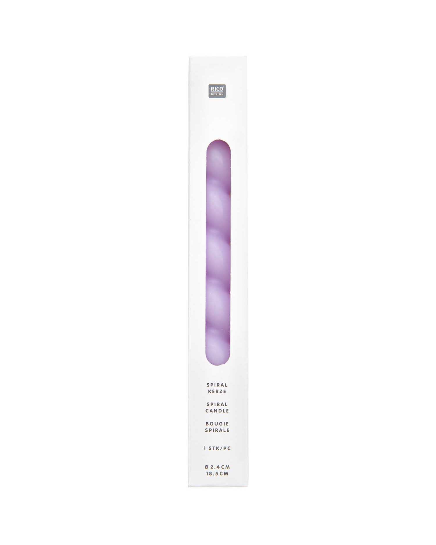 Rico Design - Spiralkerze | Flieder - Kerze - ROSA ECK - Lila, ,