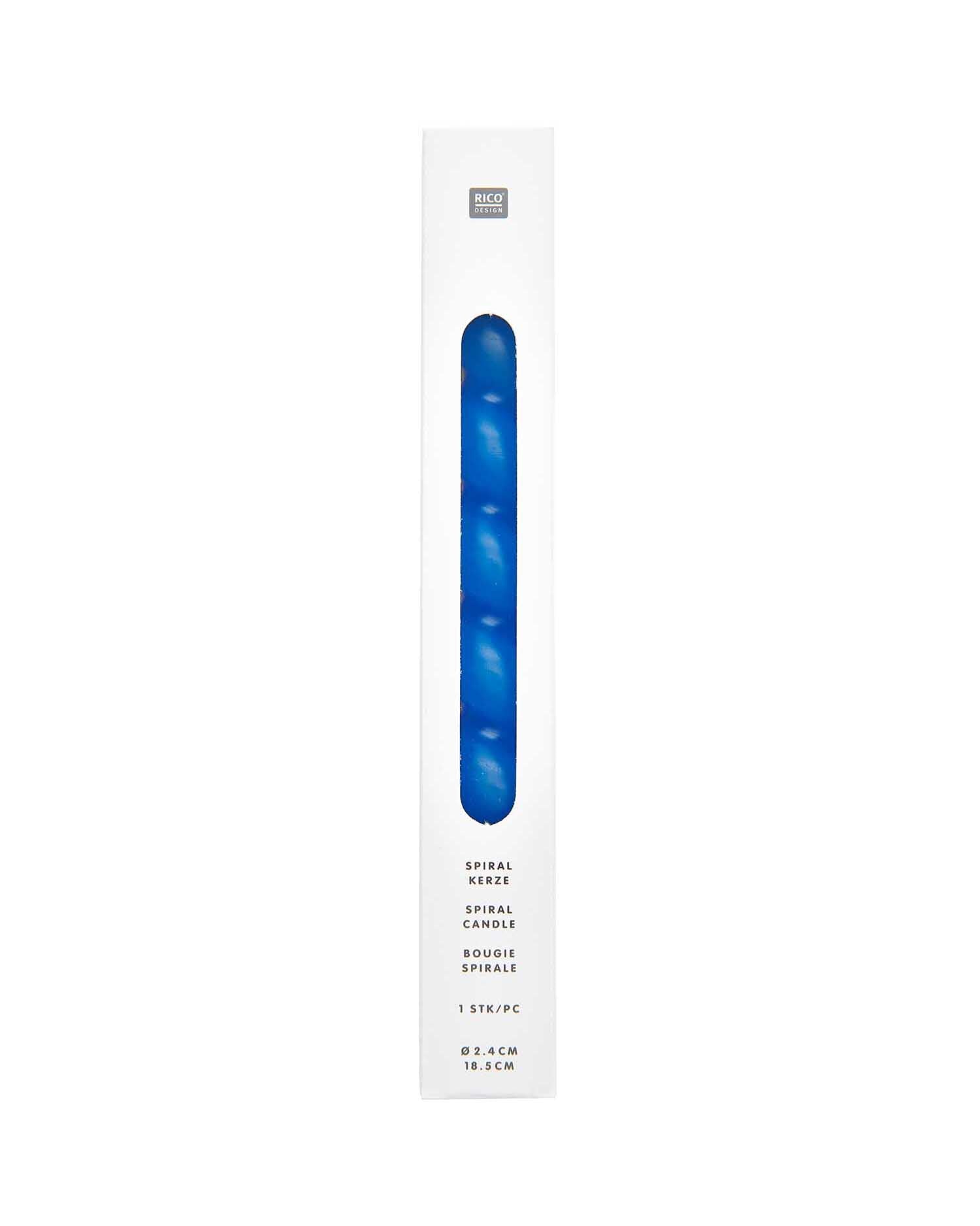 Rico Design - Spiralkerze | Kornblume - Kerze - ROSA ECK - Blau, ,