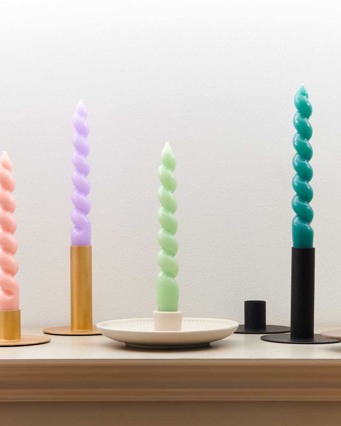 Rico Design - Spiralkerze | Smokey Rosa - Kerze - ROSA ECK - , ,