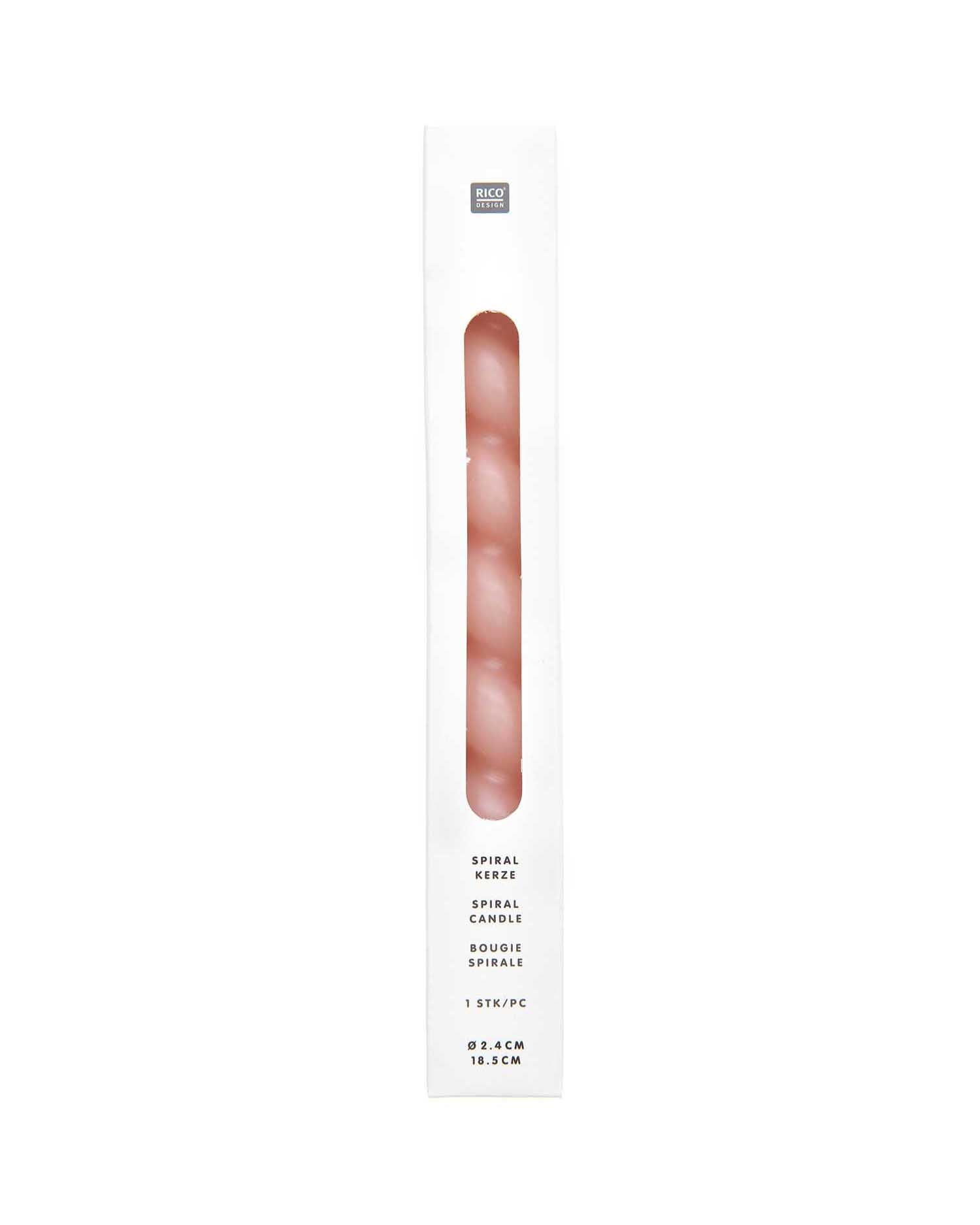 Rico Design - Spiralkerze | Smokey Rosa - Kerze - ROSA ECK - , ,