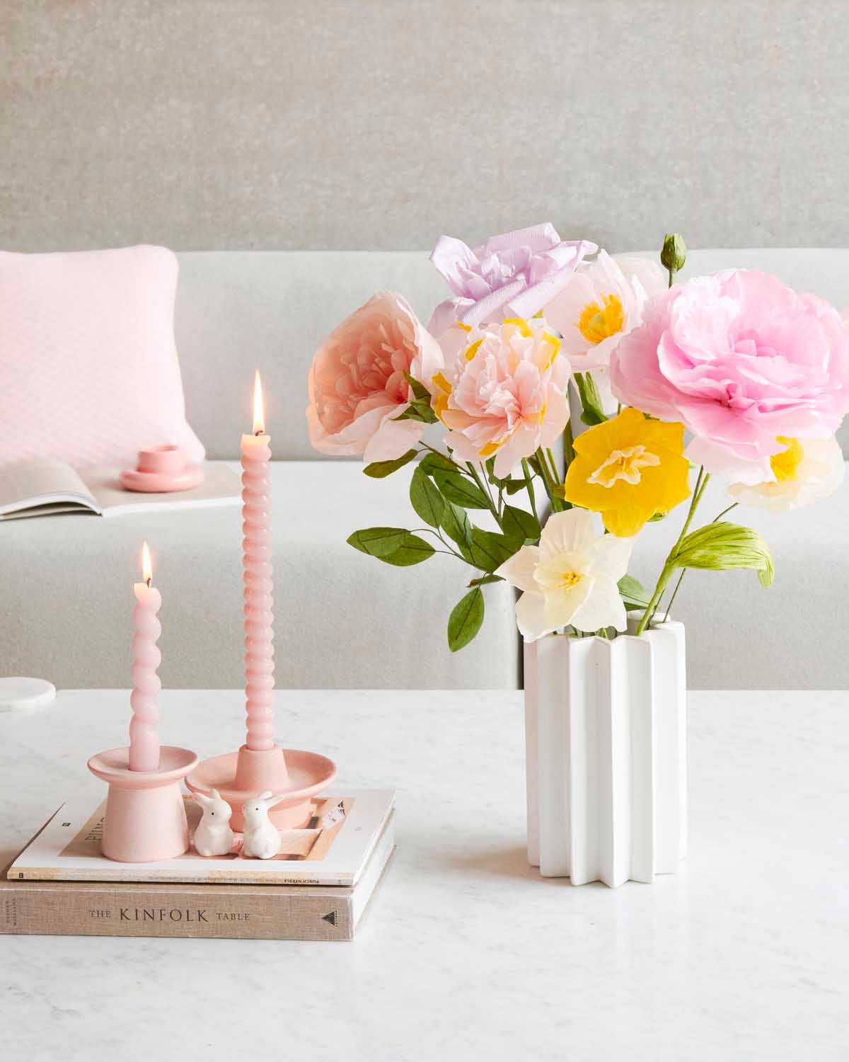 Rico Design - Spiralkerze | Soft Mauve - Kerze - ROSA ECK - Pink, Rosa,