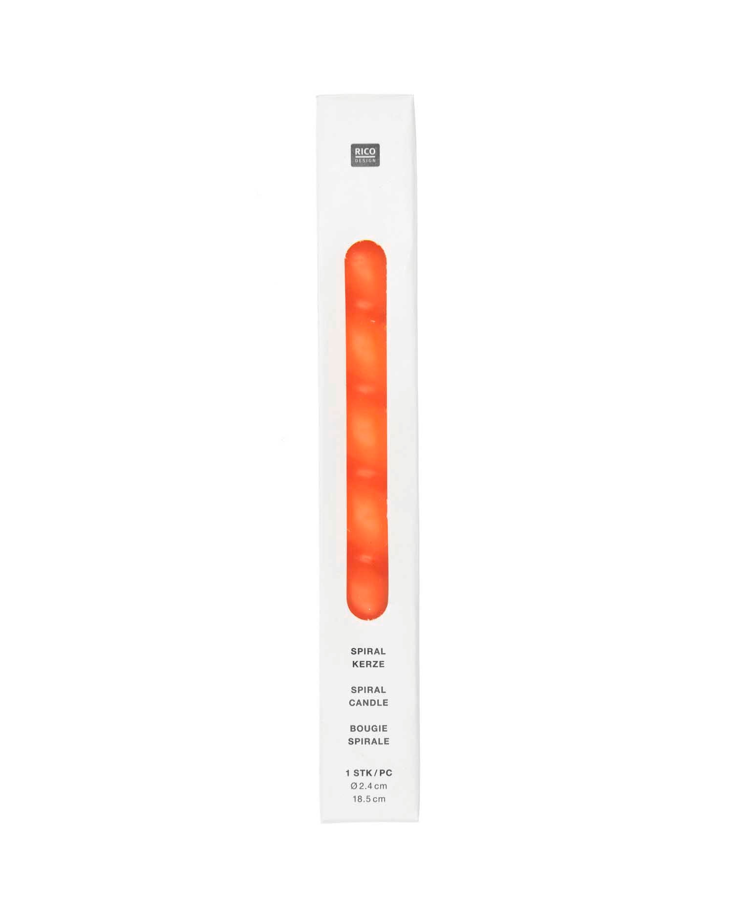 Rico Design - Spiralkerze | Soft Neon Orange - Kerze - ROSA ECK - , ,