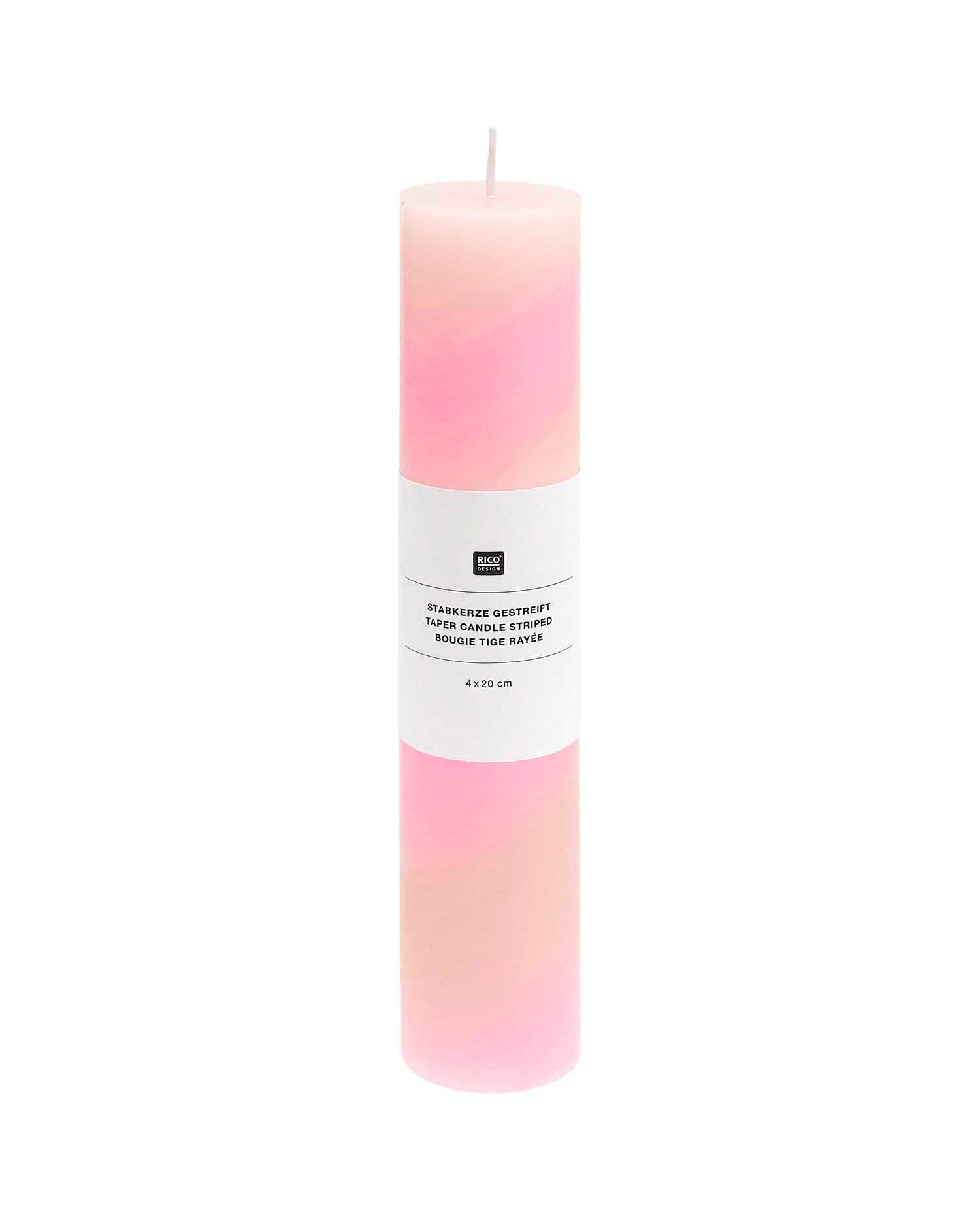 Rico Design - Stabkerze (4x20 cm) | Rosa/Pink - Kerze - ROSA ECK - , ,