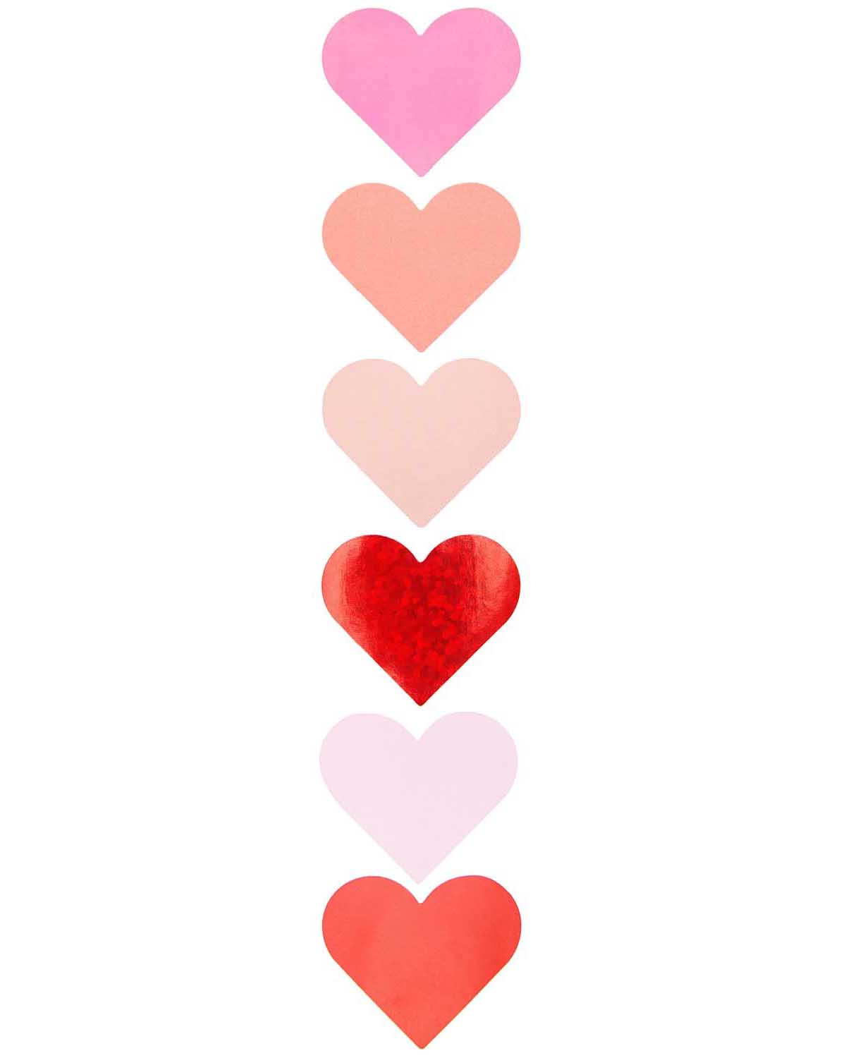 Rico Design - Sticker Herzen, rot, holographisch (120 Stück) - Sticker - ROSA ECK - , ,