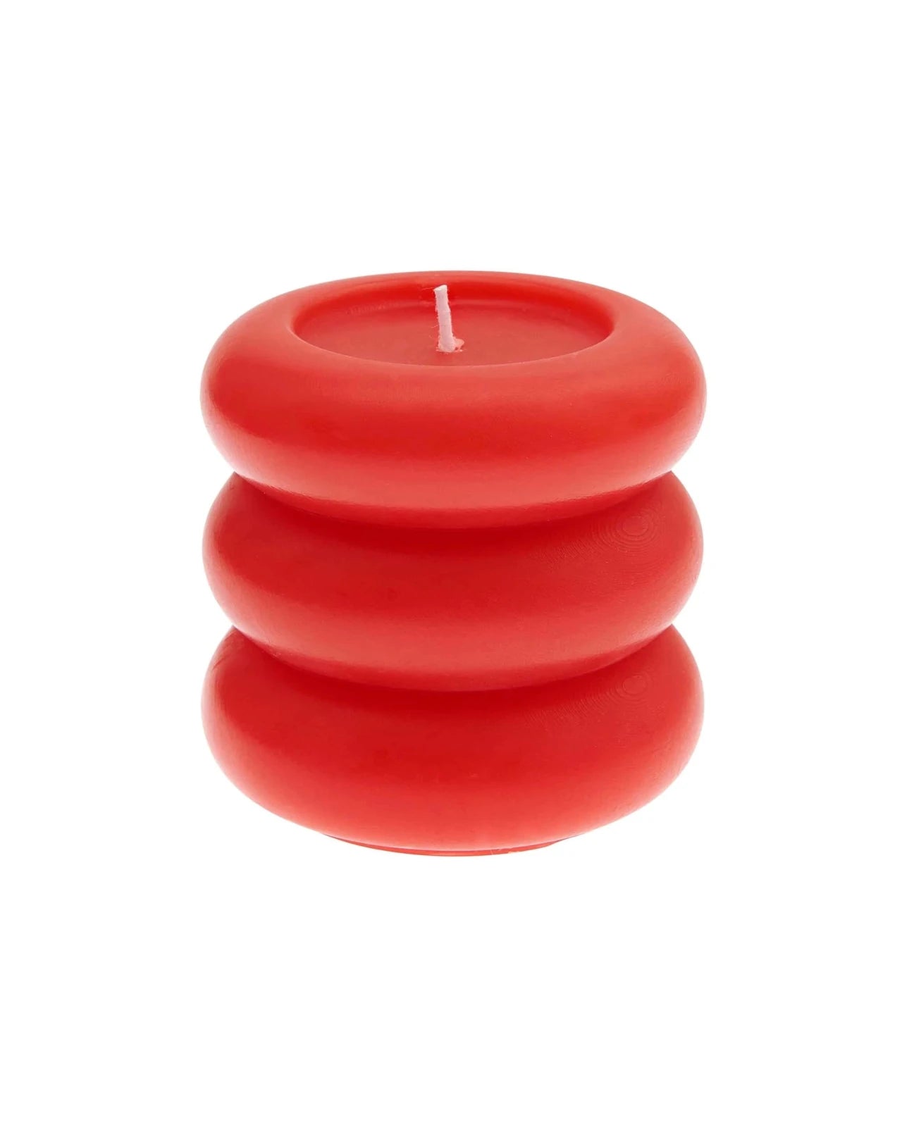 Stumpenkerze Ringe • Rot