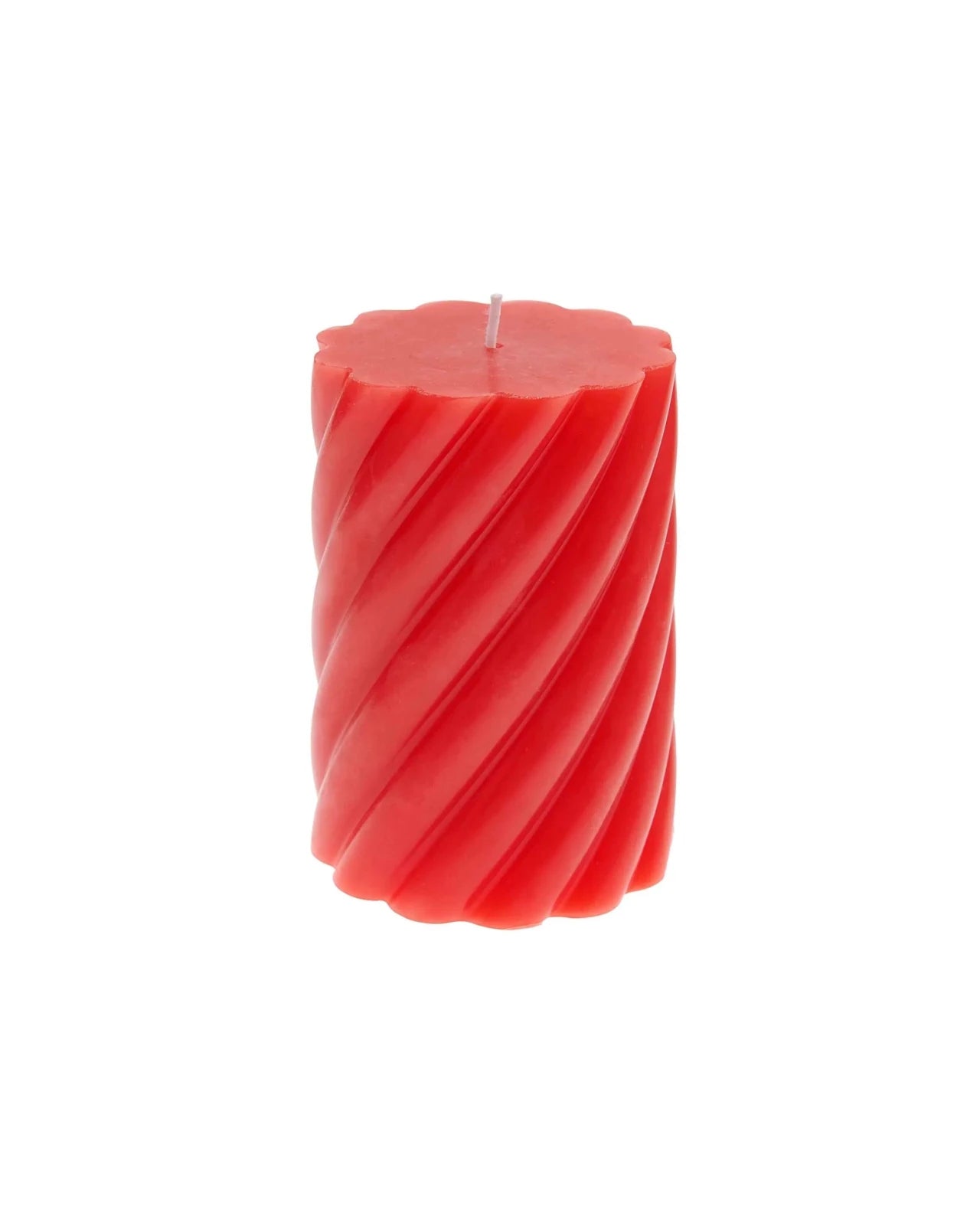 Stumpenkerze Spiral • Rot