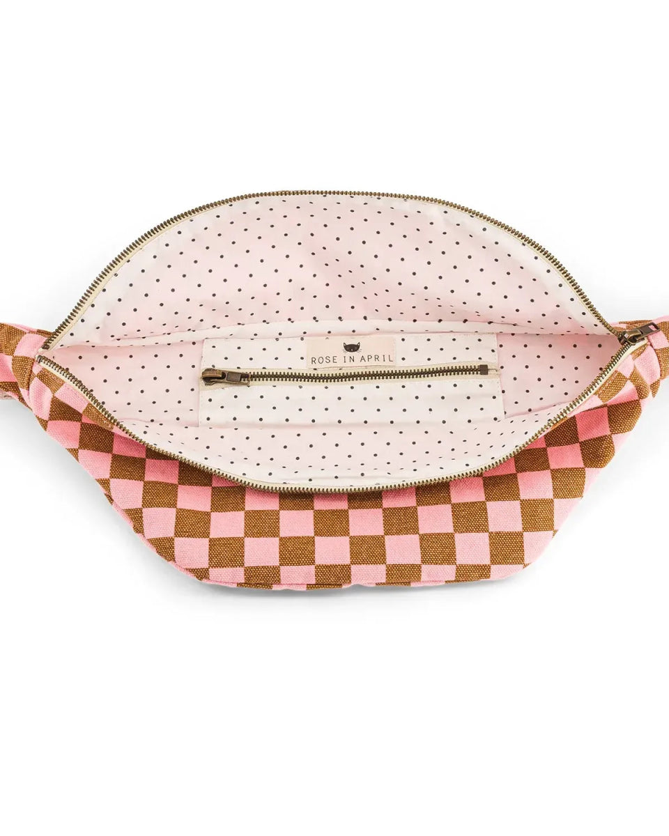 Rose in April - BANANA Bauchtasche • Kariert Rosa/Karamell - ROSA ECK Concept Store