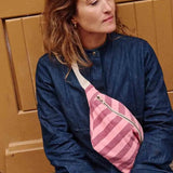 Rose in April - BANANA Bauchtasche | Stripes Burgundy / Flamingo - Tasche - ROSA ECK -