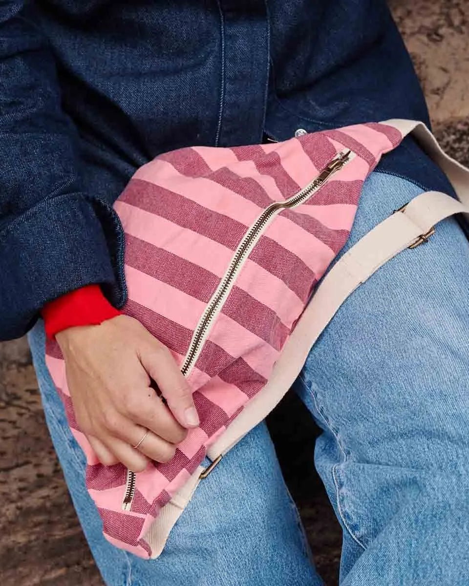 Rose in April - BANANA Bauchtasche | Stripes Burgundy / Flamingo - Tasche - ROSA ECK -
