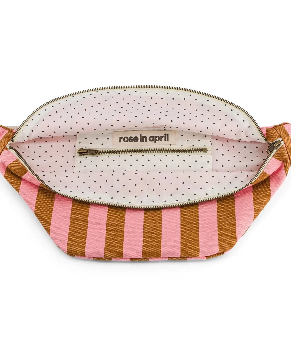 Rose in April - BANANA Bauchtasche | Stripes Caramel / Strawberry - Tasche - ROSA ECK -