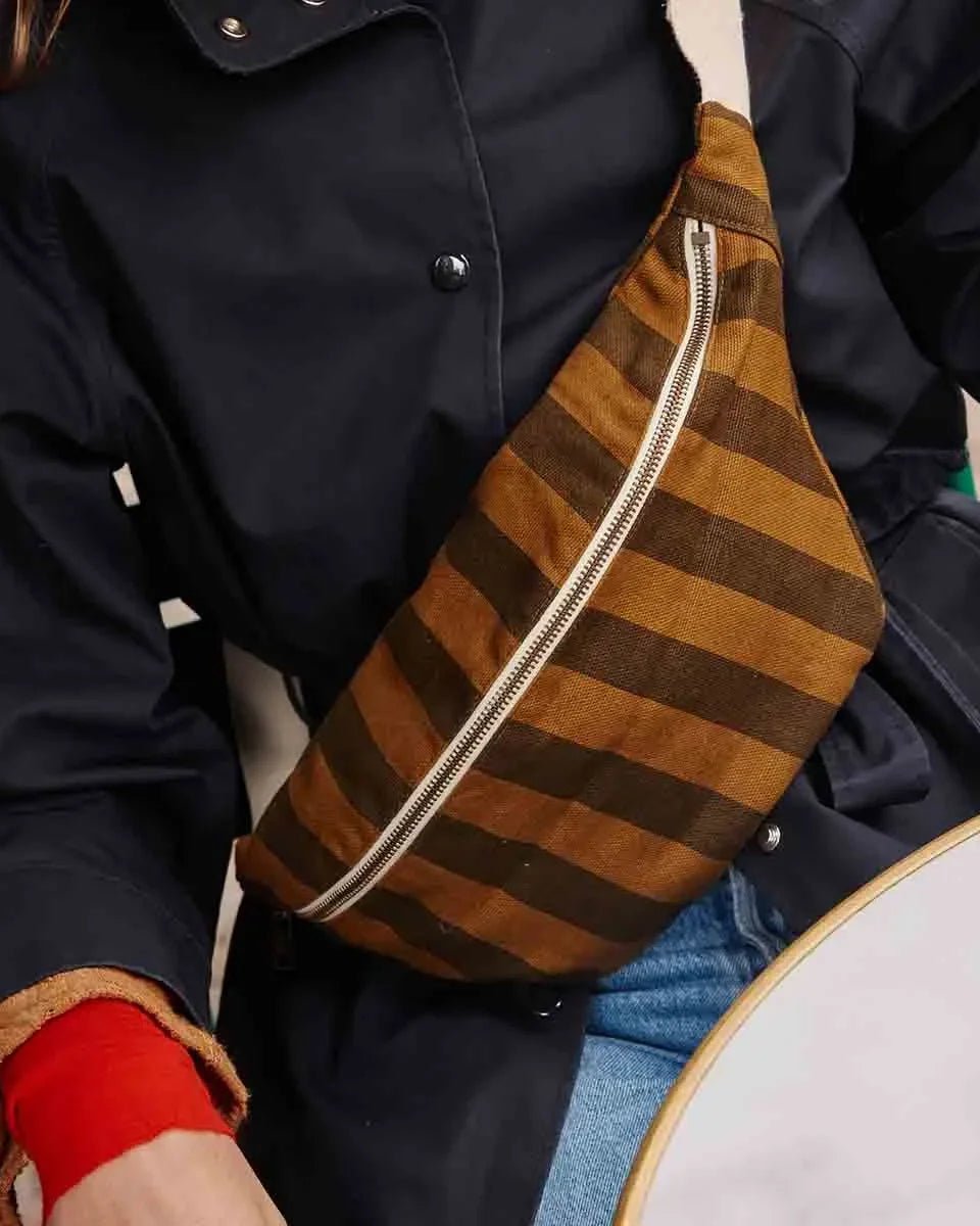 Rose in April - BANANA Bauchtasche • Stripes Cumin/Black - Bauchtasche - ROSA ECK