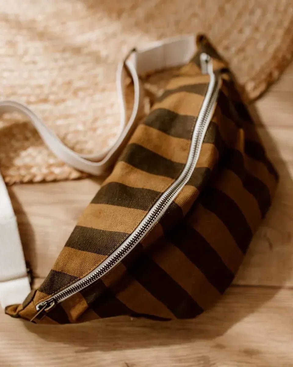 Rose in April - BANANA Bauchtasche • Stripes Cumin/Black - Bauchtasche - ROSA ECK