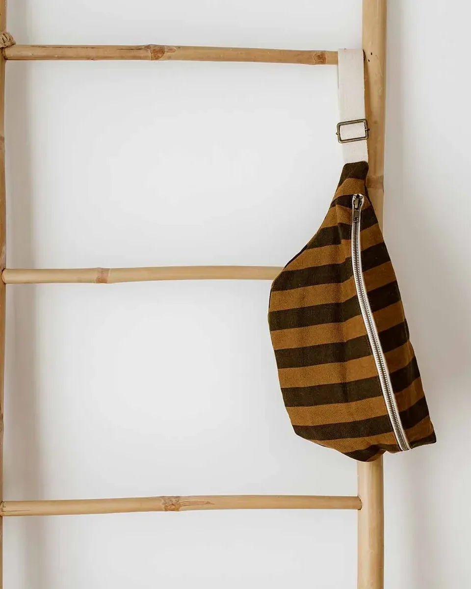 Rose in April - BANANA Bauchtasche • Stripes Cumin/Black - Bauchtasche - ROSA ECK