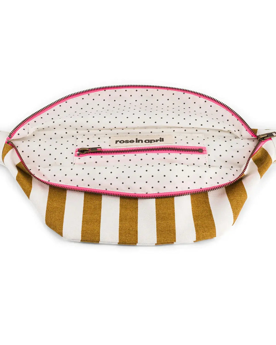 Rose in April - BANANA Bauchtasche • Stripes Ecru/Caramel - Bauchtasche - ROSA ECK Concept Store