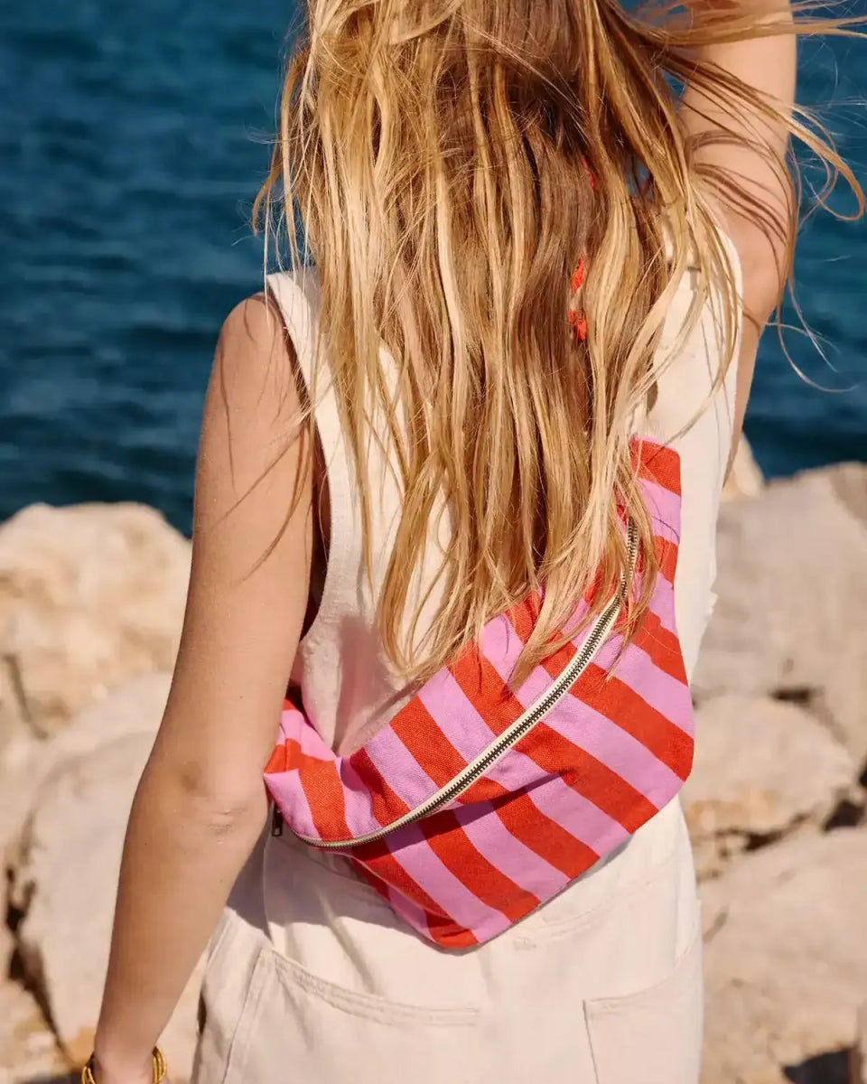 Rose in April - BANANA Bauchtasche • Stripes Orchid/Tomato - Bauchtasche - ROSA ECK Concept Store