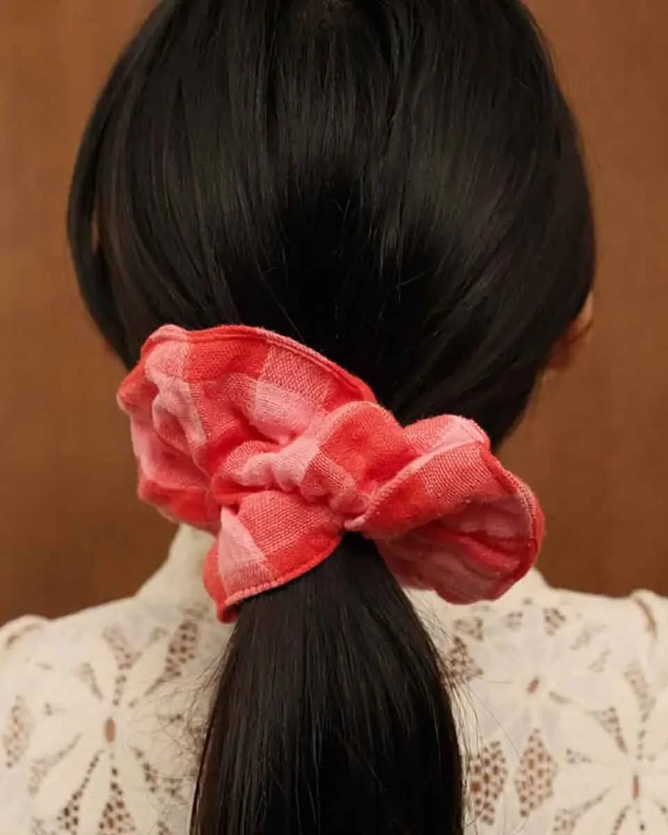 Rose in April - CHOUCHOU Haargummi • Vichy Red/Pink - Haargummi - ROSA ECK