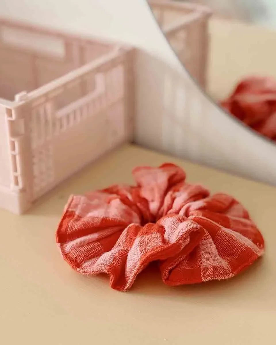 Rose in April - CHOUCHOU Haargummi • Vichy Red/Pink - Haargummi - ROSA ECK