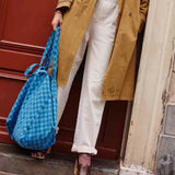 Rose in April - ELISA Einkaufstasche | Checks Navy Blue/Greek Blue - Tasche - ROSA ECK -