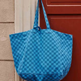 Rose in April - ELISA Einkaufstasche | Checks Navy Blue/Greek Blue - Tasche - ROSA ECK -