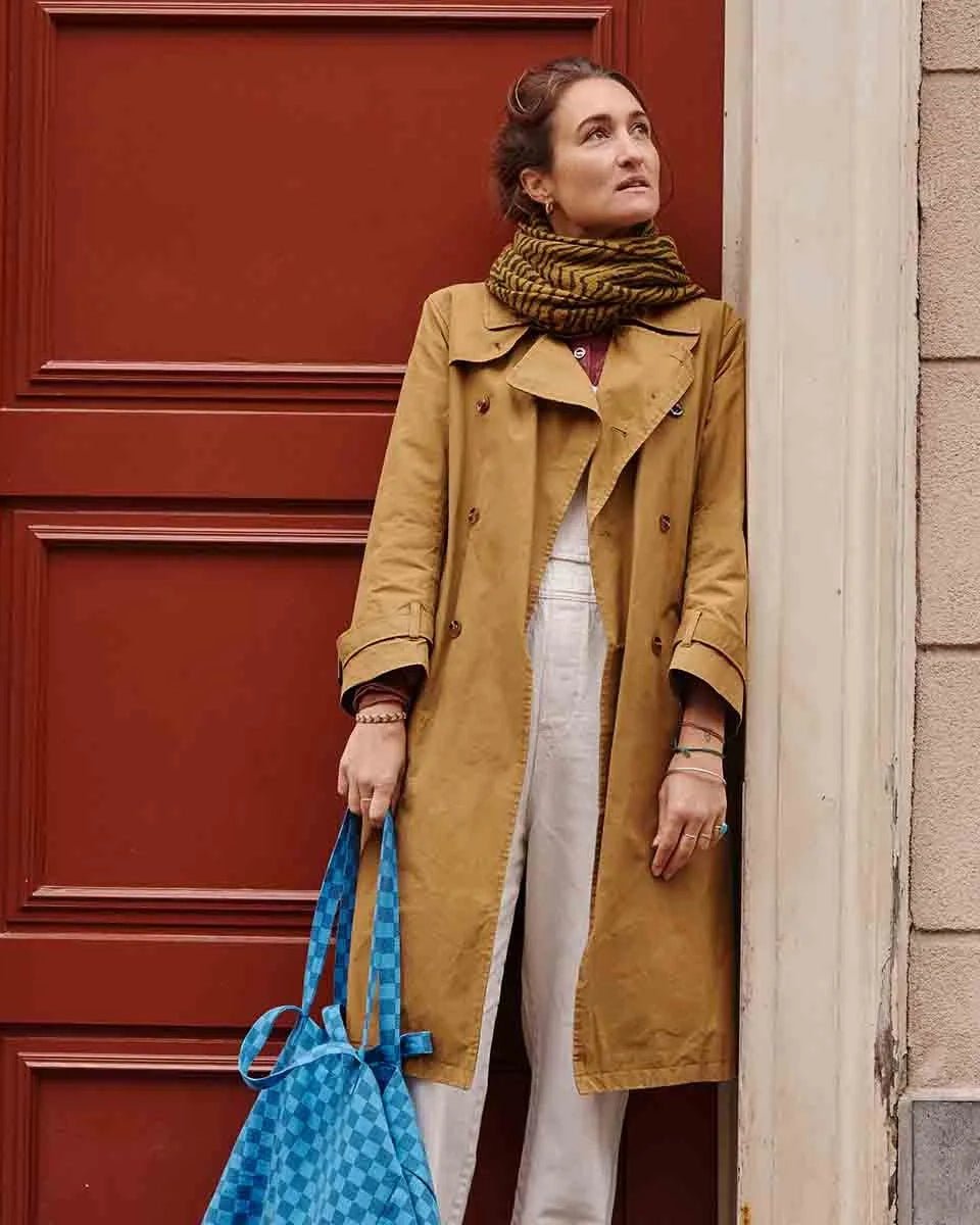 Rose in April - ELISA Einkaufstasche | Checks Navy Blue/Greek Blue - Tasche - ROSA ECK -