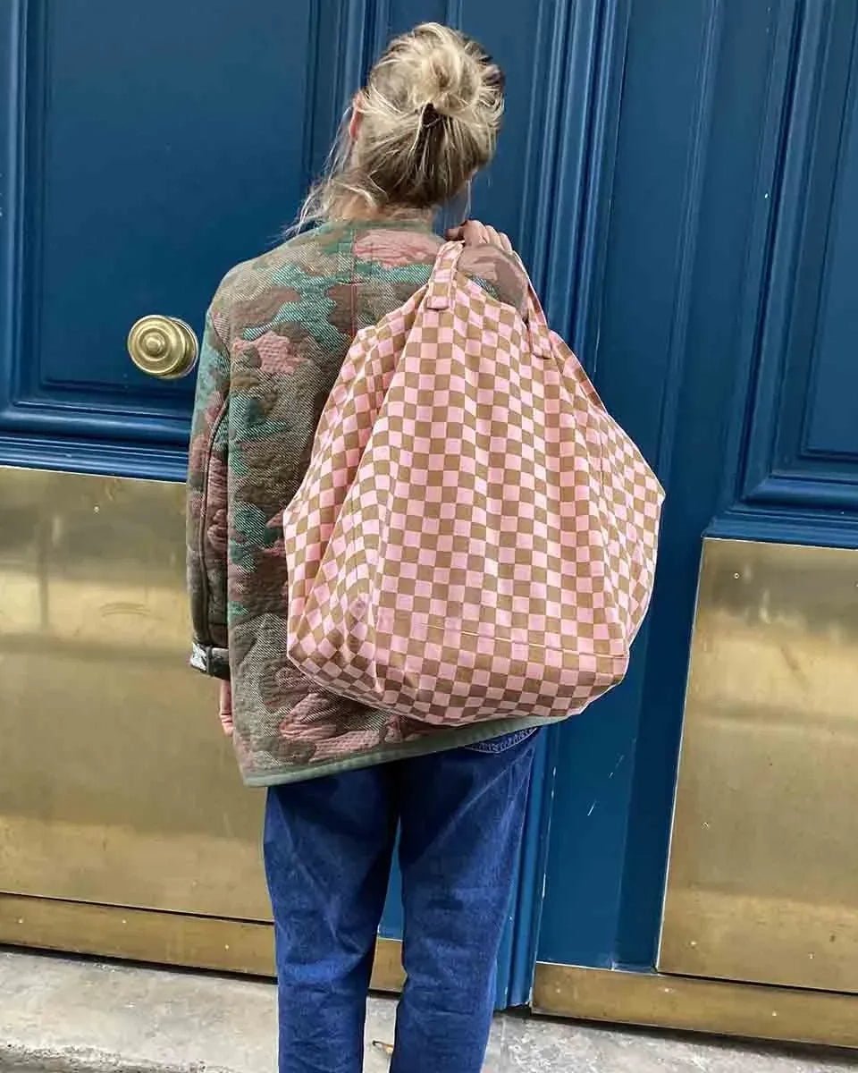 Rose in April - ELISA Einkaufstasche | Checks Strawerry/Caramel - Tasche - ROSA ECK -