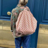 Rose in April - ELISA Einkaufstasche | Checks Strawerry/Caramel - Tasche - ROSA ECK -